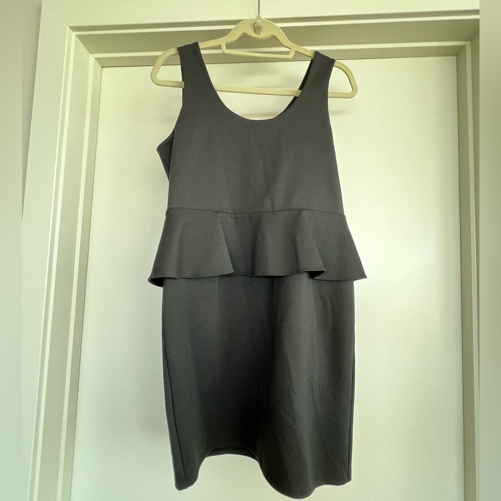 Black peplum mini dress